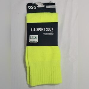 Dick's Sporting Goods All-Sport Sock Size Large 8-13 Neon Green